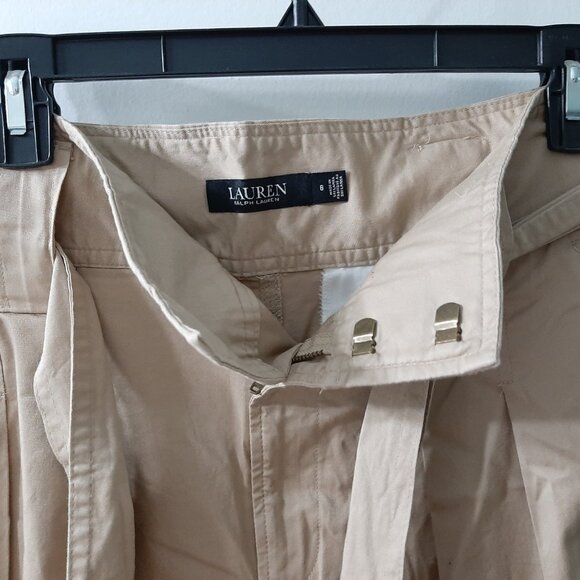 NWT Ralph Lauren Khaki Tan Paper Bag Waist Belted Jogger Pants size 6 - Picture 5 of 9